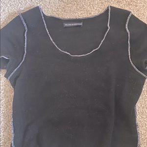 brandy melville black stitching top